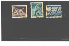 POLAND Scott 628-30, 2ND NATIONAL SPARTAKIAD GAMES. 1954.  As per Scan