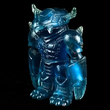 Vintage Bandai Digimon WarGreymon Clear Blue Keshi Rubber Gomu Anime Figure
