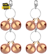 Double Bells for Dog Collar, 4 PCS Stainless Steel Cat Bells Mini Cat Bell Loud