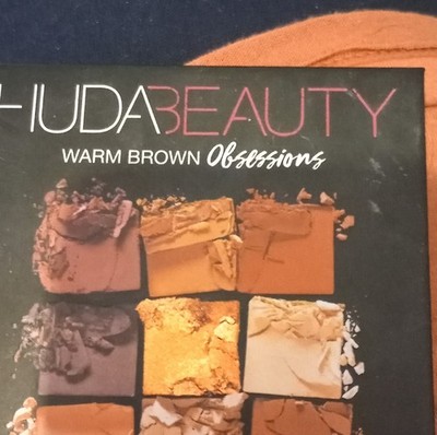 Huda Beauty Warm Brown Obsessions Eyeshadow Palette Matte Shimmer Brown Gold