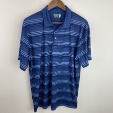 Ben Hogan Performance Polo Shirt Mens XL Blue Striped Short Sleeve Golf
