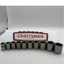 Craftsman 10pc Metric 6 Point Socket Set 10mm-19mm 38 Drive Made In Usa Vintage