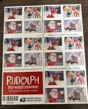 USPS Rudolph The Red-Nosed Reindeer Booklet Pane of 20 Stamps Scott #4949b (MNH)