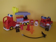 (P4) LEGO Duplo® Set Vigili del Fuoco Treno Spegnimento Fiamma Idrante Pompiere