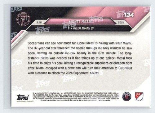 2024 Topps Now MLS #134 Lionel Messi - Picture 2 of 2