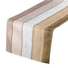 Table Runner 108" x 13", Retro Table Runner, Light Brown & Grey