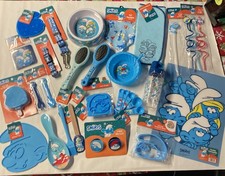 The Smurfs 2025 Collection Lot - Brand New Bowl, Spoon, Brush, Water Bottle, Etc