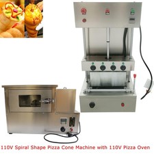 110V Pizza Cone Machine with 110V Pizza Oven,Conch Spiral Shape 4 Cones Forming