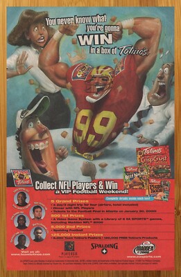 1999 Totino's Pizza Snacks Print Ad/Poster Madden 2000 NFL