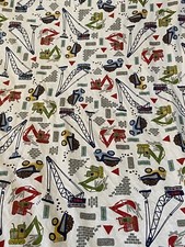 Pottery Barn Kids 1 Flat Twin Sheet Jax Construction Vehicles Cotton Boys Room