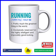 RUNNING RUNNER Coffee Mug Cup Gift Unique Artwork for Joggers and Fitness Lovers