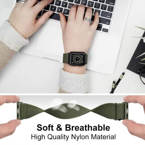 Stretchy Nylon Solo Loop Bands For Apple Watch iWatch Series Ultra 2 10 9 8 7 6 - Picture 6 of 31