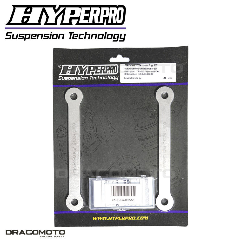 Rabaissement arrière moto de 30mm pour Suzuki GS 500 F via kit Hyperpro acier CNC