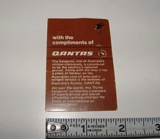 Qantas Airlines Kangaroo Stick Pin (On Card), Vintage, pre-owned