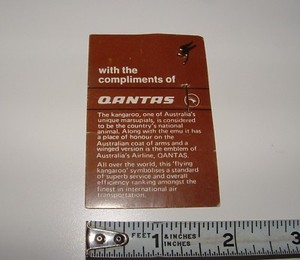 Qantas Airlines Kangaroo Stick Pin (On Card), Vintage, pre-owned
