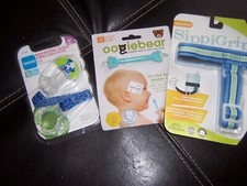 Oogir Bear sippi Grip Mam pacifier holder Lot new baby lot .