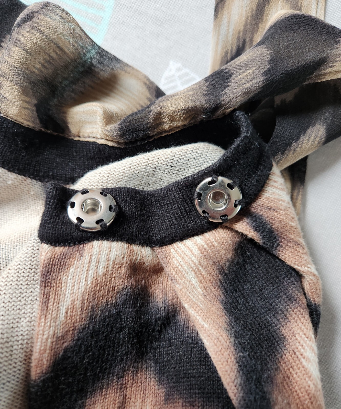 Karen Millen Size 3 Animal Print Crossover Cardigan With Silk Tie and