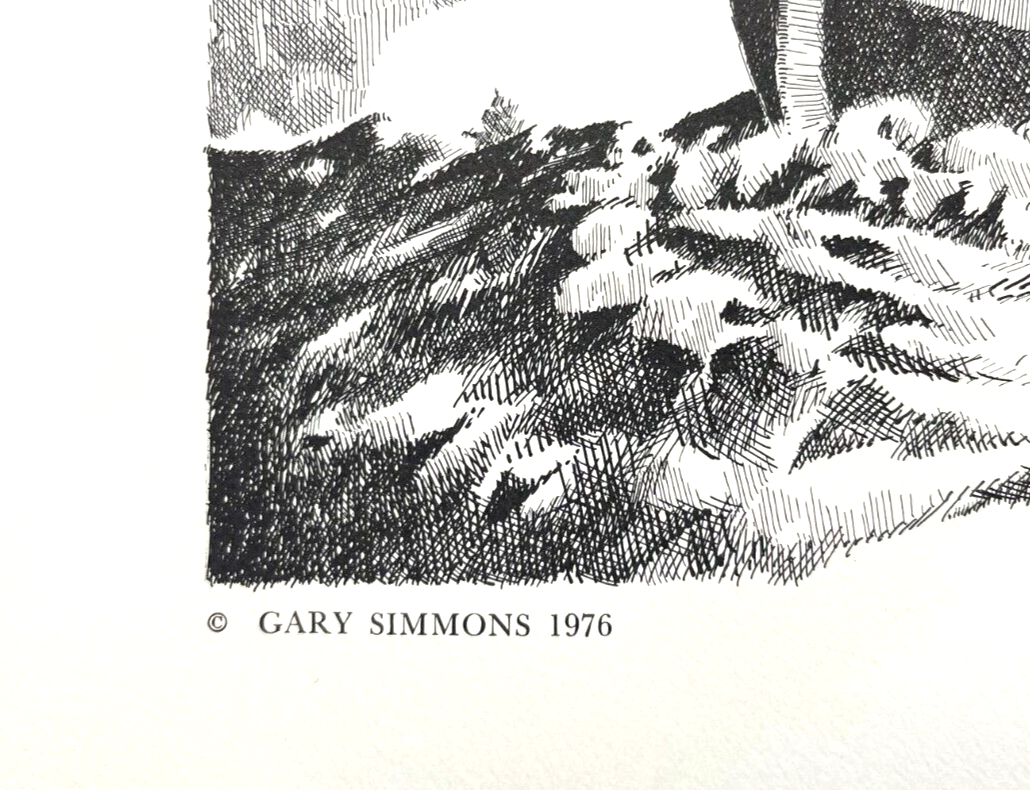 Gary Simmons 1976 Portrait Pen + Ink Art eBay