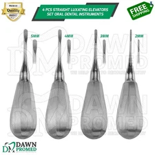 4 Pcs Straight Luxating Elevators Set Oral Dental Instruments German Grade