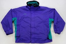 Rare Vintage COLUMBIA Sportswear Full Zip Fleece Lined Windbreaker Jacket 90s L