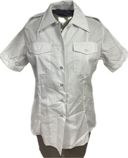 NEW US Navy Officer / CPO Women's Dress White Short Sleeve Shirt 32B - 13N USN