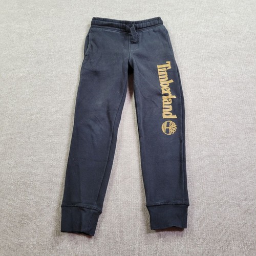Timberland Jogger Pants Boys S (8) Black Sweatpants Drawstring Pockets Casual