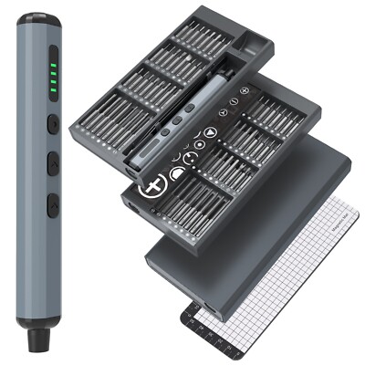 68-Piece Mini Precision Electric Screwdriver Kit S2 Steel Bits Adjustable Torque