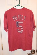 red St. Louis Cardinals Albert Pujols distressed style t-shirt - adult large / L