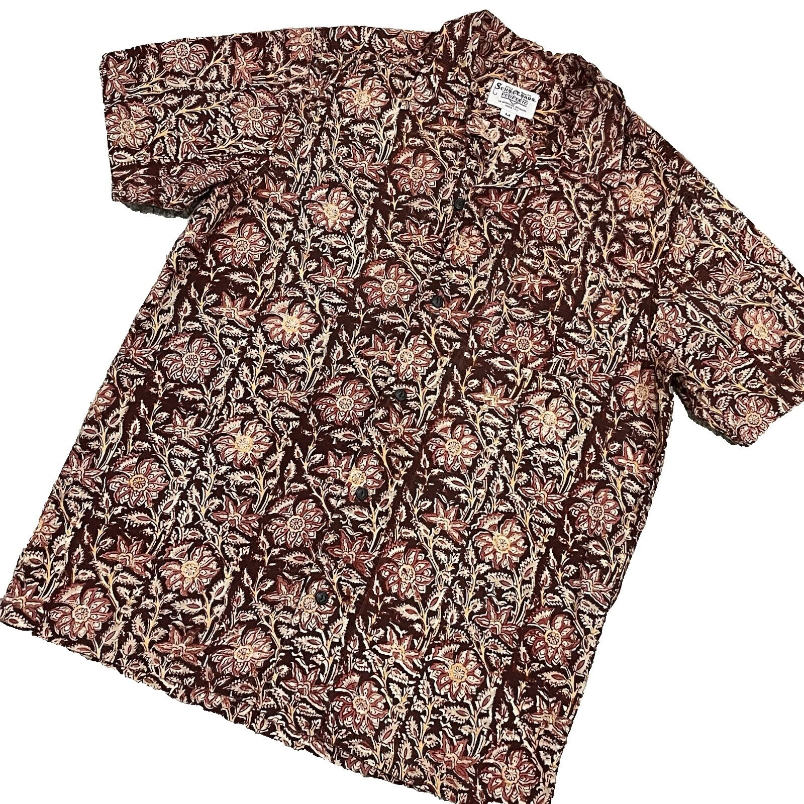 SCHOTT Short Sleeve Regular Size Casual Button-Down Shirts for Men