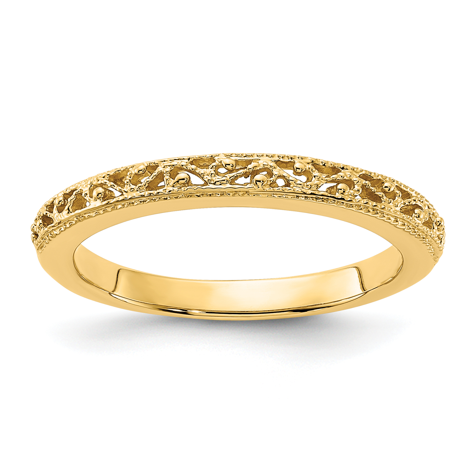 Elegant 14k 3mm Filigree Wedding Band X9499 Style-image