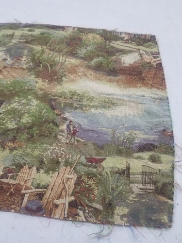 Vintage Französische Dorfszene Wandbehang Wandteppich 52x50cm - Bild 15 von 18