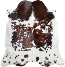 Real Cowhide Rug  Tricolor - Size 6 x 6-7’