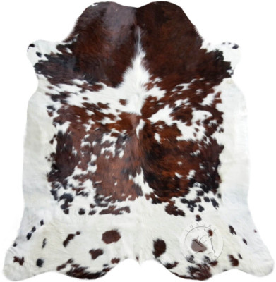 Real Cowhide Rug  Tricolor - Size 6 x 6-7 