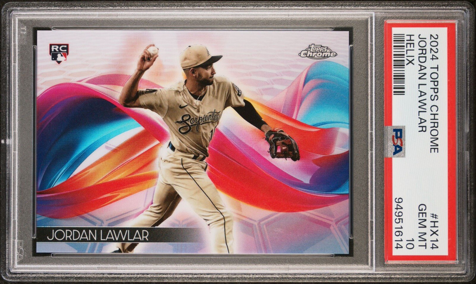 Jordan Lawlar 2024 Topps Chrome Helix SSP Rookie RC #HX-14 PSA GEM MINT 10