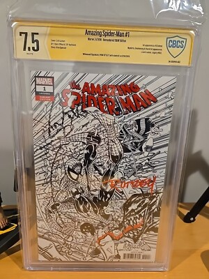 Amazing Spiderman 1 CBCS 7.5 Remark & Signed Ryan Ottley 1:2000 Variant 