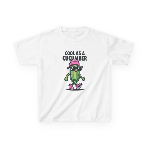 Cool as a Cucumber Kids Tee, Funny Kids Shirt, Cute Graphic Tee, Summer Wear, - Picture 3 of 23