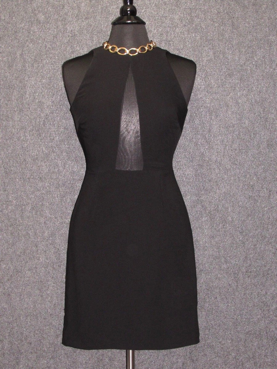 bailey 44 mesh dress $270 New BAILEY44 Mesh Dress Sz MEDIUM M Gray Black Nylon Spandex Doll Diaries