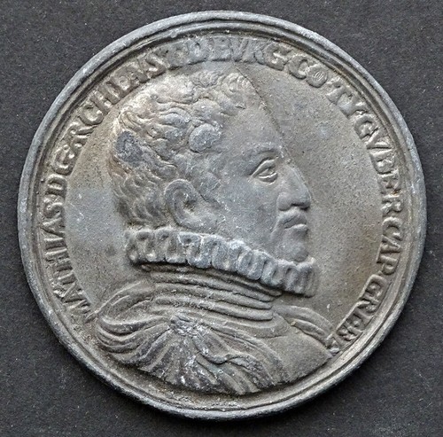 Antike MATTHIAS II Zinnguss RENAISSANCE PORTRAIT MEDAILLE Heiliger Römischer Kaiser