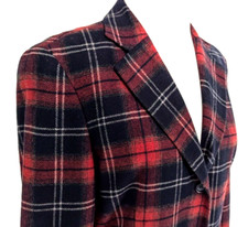 Vtg UNITED COLORS OF BENETTON Blazer Jacket TARTAN PLAID Italy Women's Size 44 