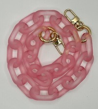 Frosted acrylic pink chunky chain link strap, gold hardware