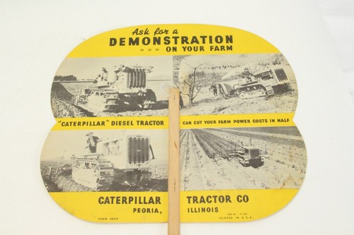Caterpillar Diesel Tractor Peoria, Illinois IL Farm Demonstration Adv. Fan 1936 - Picture 3 of 5