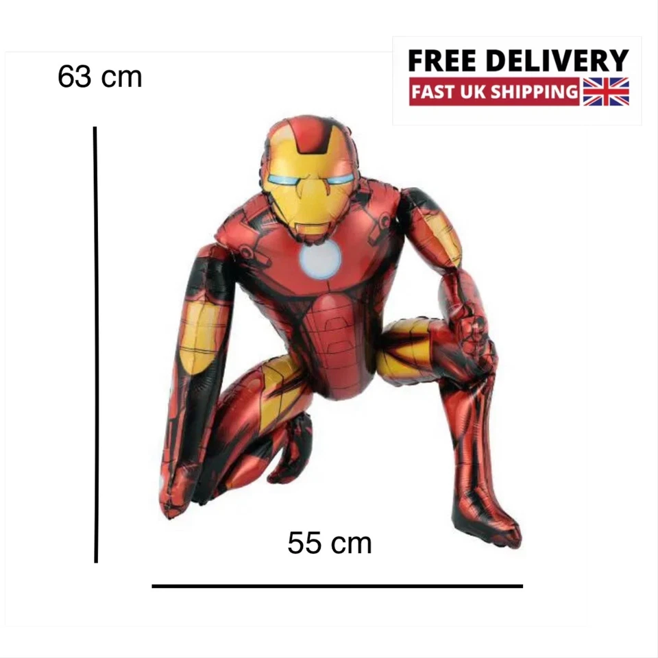 3x JUEGO DE GLOBOS DE LÁMINA DE LÁMINA DE BATMAN SUPERHÉROE 3D SPIDERMAN IRONMAN BATMAN CUMPLEAÑOS VENGADORES REINO UNIDO Foto 3 de 4