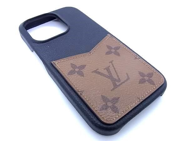 LOUIS VUITTON モノグラム iPhoneケース11Pro バンパー Used LOUIS VUITTON Monogram Reverse Bumper for iPhone 14Pro Black