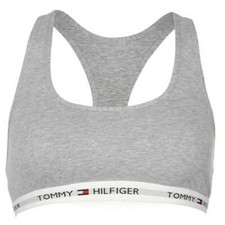 Image of 2 x Tommy Hilfiger Logo Band Bralette Grey Medium New