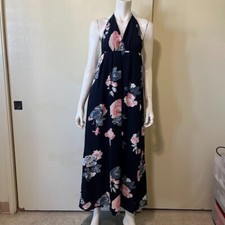 Simplee Maxi Dress Womens Medium Blue Floral