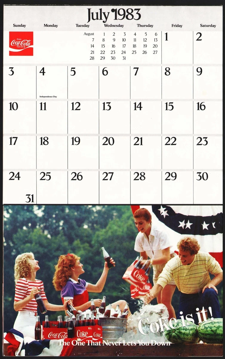 Vintage calendar COCA COLA from 1983 Coke Is It slogan bottles young people nrmt | eBay vintage-calendar-coca-cola-from-1983-coke-is-it-slogan-bottles-young-people-nrmt-ebay