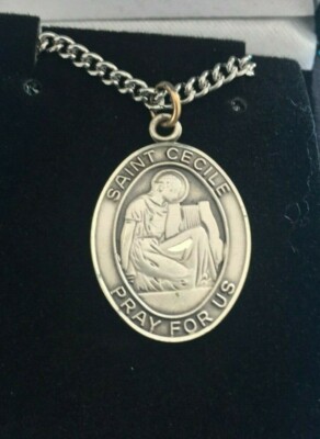 St. Cecile (Cecilia) Sterling Silver Medal 1