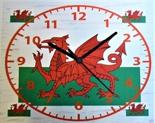 welsh dragon wall hanging clock wales dragon