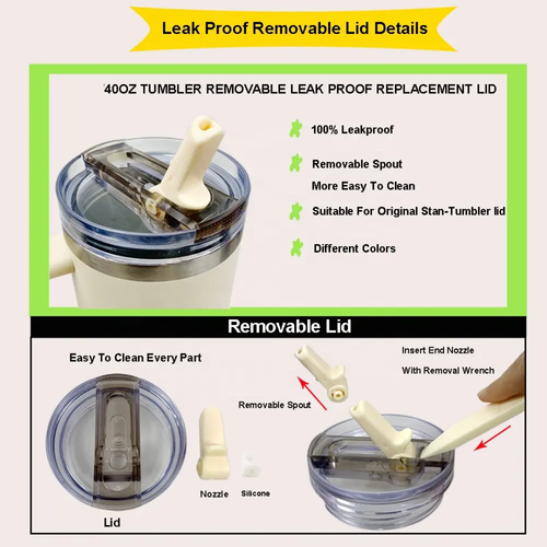 40oz Leakproof Tumbler for Stanley Cup Replacement Lid with Straws - 第 90/94 張圖片
