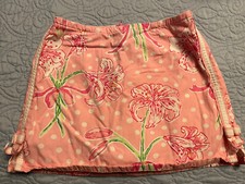 Lilly Pulitzer Girls Size 7 Skort Pink W/White Lilies Green Spring Summer